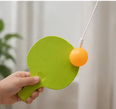 Indoor Hanging Table Tennis Trainer Set – 2 Rackets & 3 Balls for Kids, Self-Play & Skill Development
