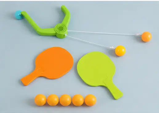 Indoor Hanging Table Tennis Trainer Set – 2 Rackets & 3 Balls for Kids, Self-Play & Skill Development