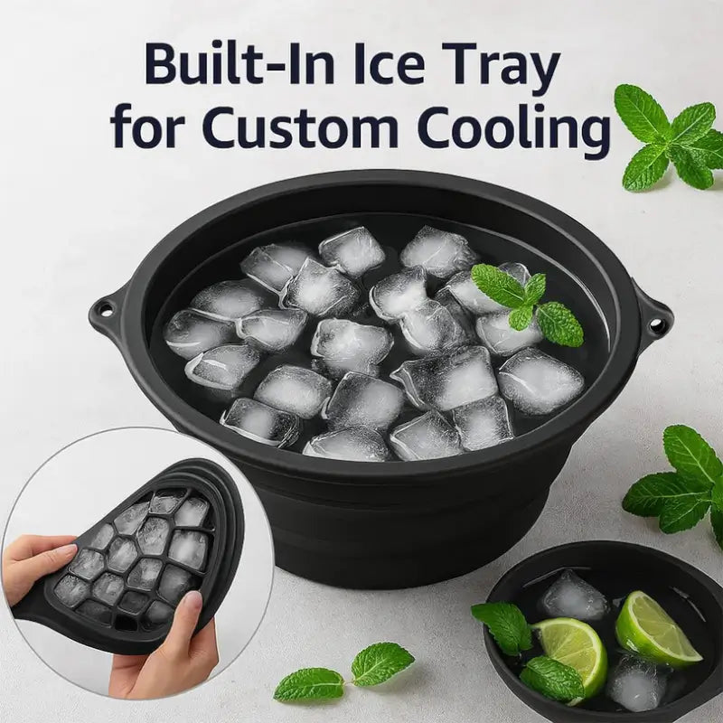Silicone Ice Facial Bowl with Built-In Ice Tray Foldable Skin Care Bowl (1 Pc)